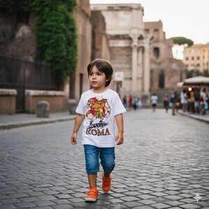Rome, Italy 🇮🇹 Child size 7/8 T-shirt Nero, Hercules JHK brand, never worn
